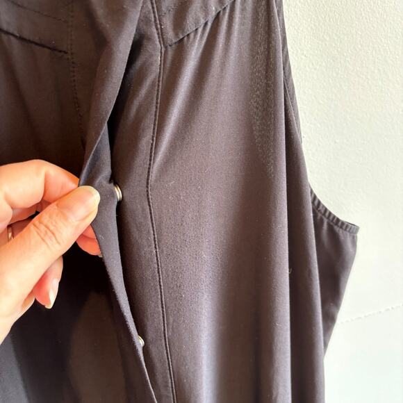 Athleta Sol Black Wide Leg Cropped Jumpsuit - size 6 - Picture 3 of 10